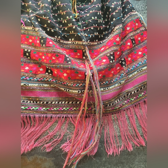 Elliot Mann Oversized Fringe Detail Boho Hippy bag with leather handle - Picture 5 of 14